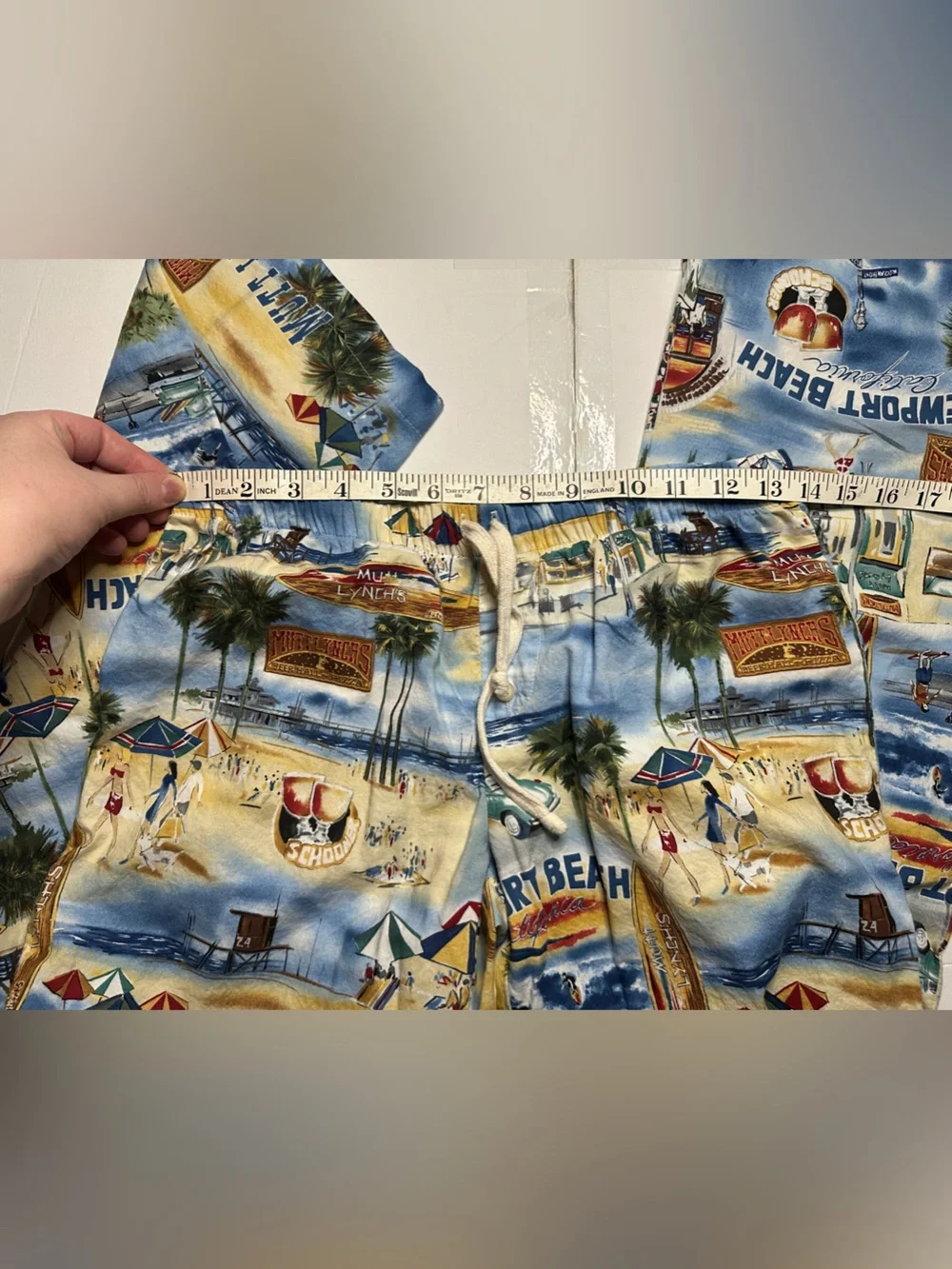 Newport Beach Scenic Print Beach Lounge Pants Size Medium